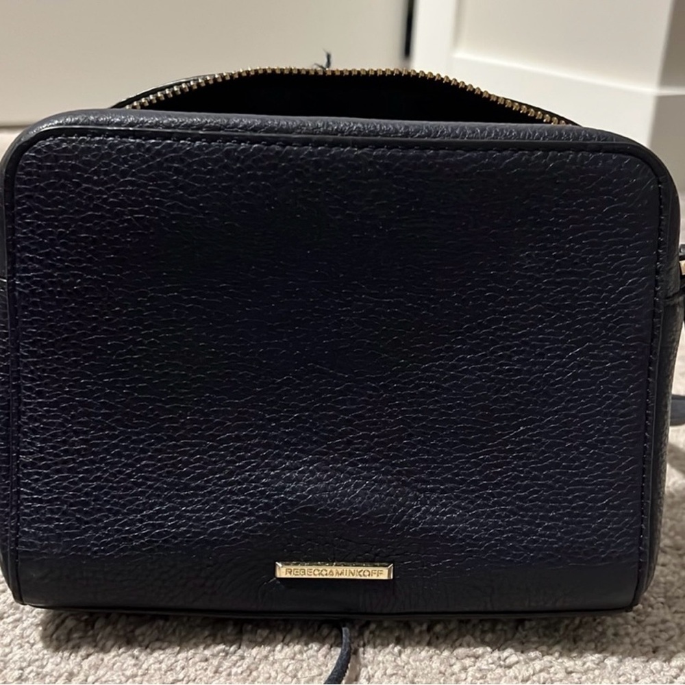 Rebecca Minkoff Dark Navy Crossbody Bag with Multicolor Pom-Pom - Picture 3 of 5